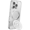 PopSockets Kick-Out Grip for MagSafe, Phone Grip with Built-in Phone Stand, Adjustable Kickstand for Portrait or Landscape, Strong Magnetic Hold, Wireless Charging Compatible – Clear Glitter