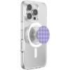 PopSockets Phone Grip for MagSafe with Kickstand, Magnetic Stand, Swappable Top, Secure Hold for iPhone MagSafe Cases, Phone & Tablet Grip – Lilac Houndstooth