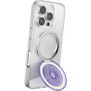 PopSockets Kick-Out Grip for MagSafe, Phone Grip with Built-in Phone Stand, Adjustable Kickstand for Portrait or Landscape, Strong Magnetic Hold, Wireless Charging Compatible – Trnsl Dusty Purple