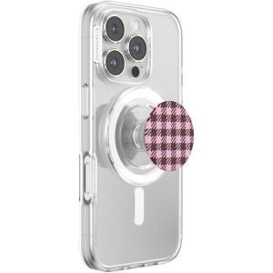 PopSockets Phone Grip for MagSafe with Kickstand, Magnetic Stand, Swappable Top, Secure Hold for iPhone MagSafe Cases, Phone & Tablet Grip – Black Cherry Gingham