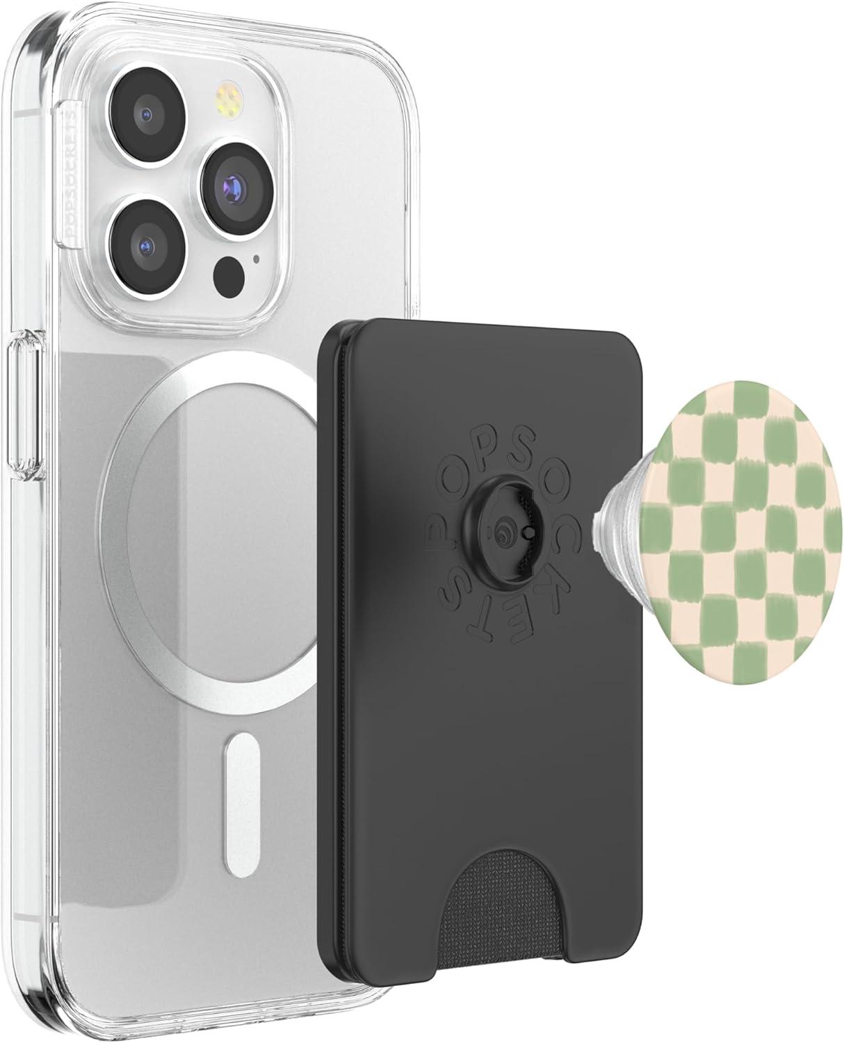 image:imagePopSockets Phone Grip Green Beige Checker PopSockets PopGrip for MagSafeMagnetic PopWallet