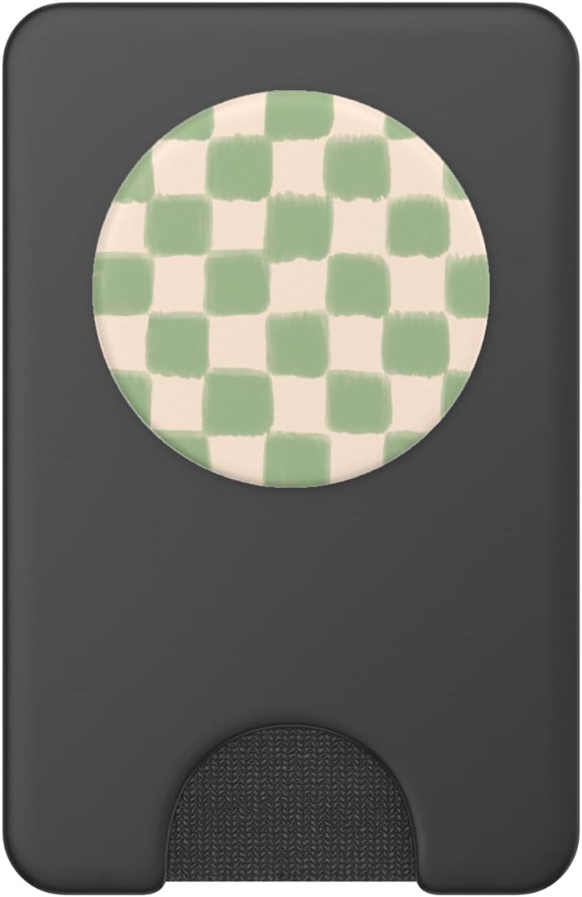image:imagePopSockets Phone Grip Green Beige Checker PopSockets PopGrip for MagSafeMagnetic PopWallet