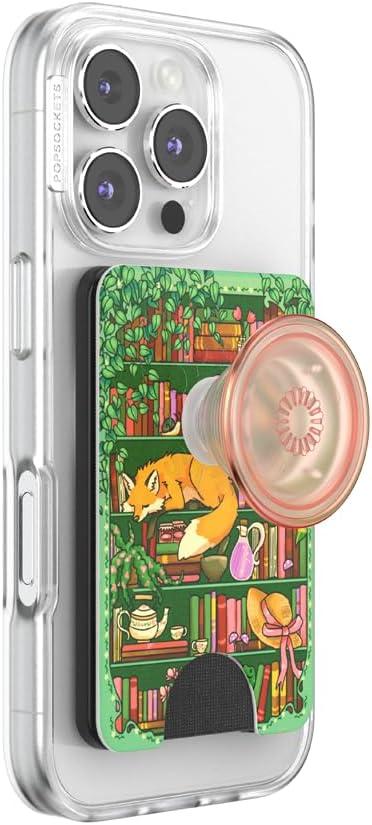 image:imagePopSockets Phone Wallet with Expanding Grip Phone Card Holder Wireless Charging Compatible Wallet Compatible with MagSafe Storied Shelves Green