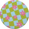 PopSockets Phone Grip – Wavy Floral Green Checker PopSockets PopGrip for MagSafe(Adhesive PopGrip)