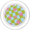 PopSockets Phone Grip – Wavy Floral Green Checker PopSockets PopGrip for MagSafe(Magnetic PopGrip)