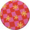 PopSockets Phone Grip – Wavy Floral Pink Checker PopSockets PopGrip for MagSafe(Adhesive PopGrip)