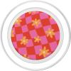 PopSockets Phone Grip – Wavy Floral Pink Checker PopSockets PopGrip for MagSafe(Magnetic PopGrip)