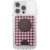 PopSockets Phone Wallet with Expanding Grip, Phone Card Holder, Wireless Charging Compatible, Wallet Compatible with MagSafe – Black Cherry Gingham
