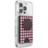 PopSockets Phone Wallet with Expanding Grip, Phone Card Holder, Wireless Charging Compatible, Wallet Compatible with MagSafe – Black Cherry Gingham