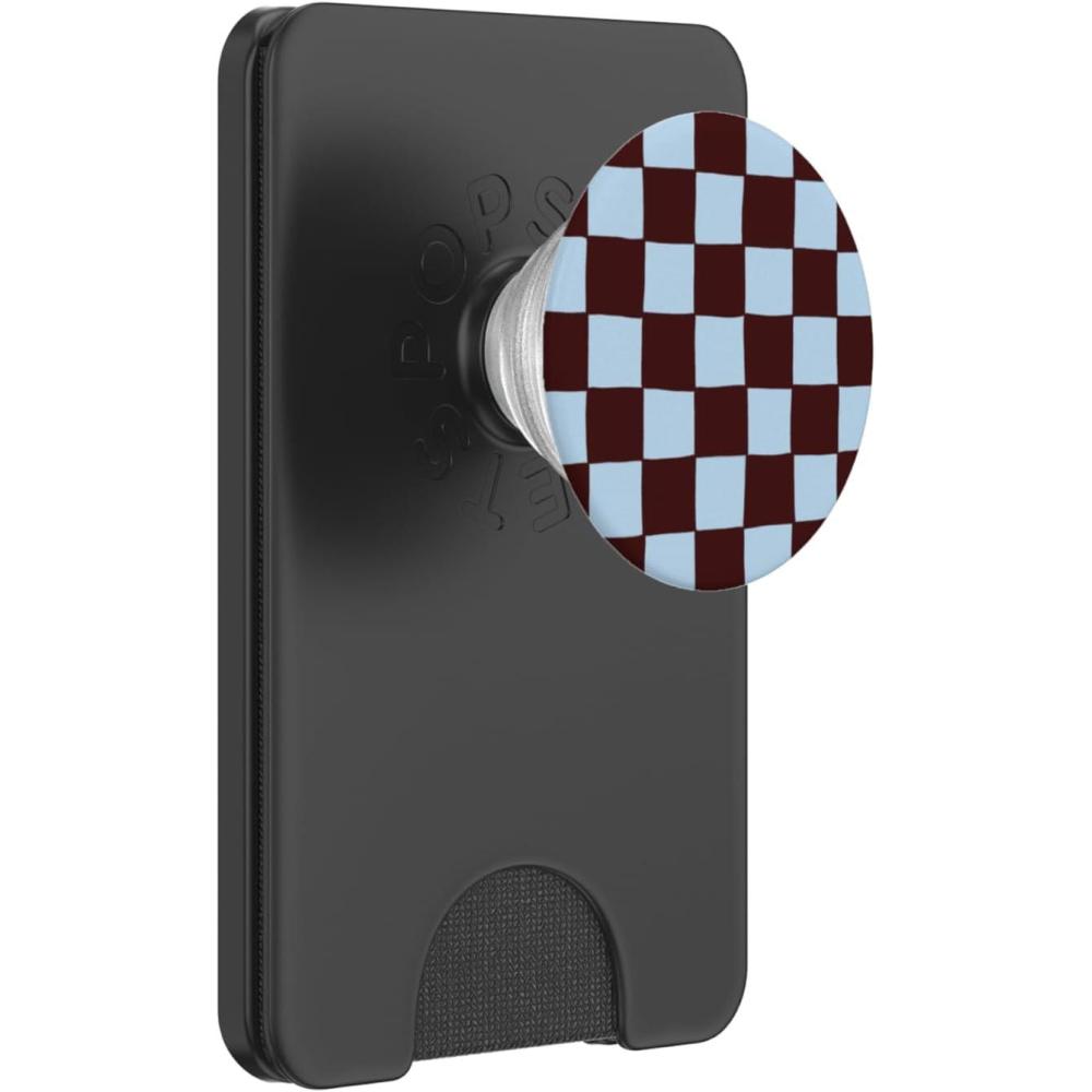 image:imagePopSockets Phone Grip Blue Brown Checker PopSockets Adhesive PopGripMagnetic PopWallet