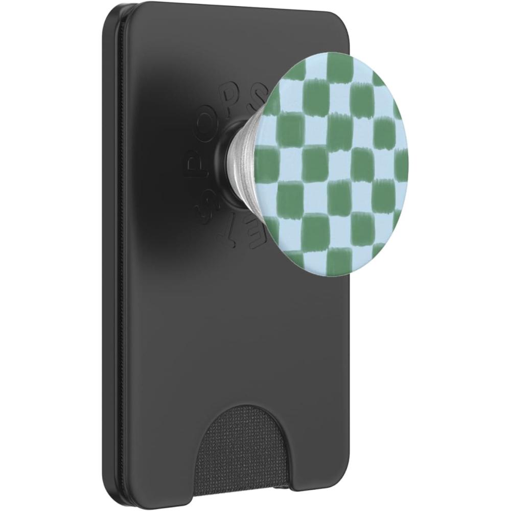 image:imagePopSockets Phone Grip  Blue Green Checker PopSockets PopGrip for MagSafeMagnetic PopWallet