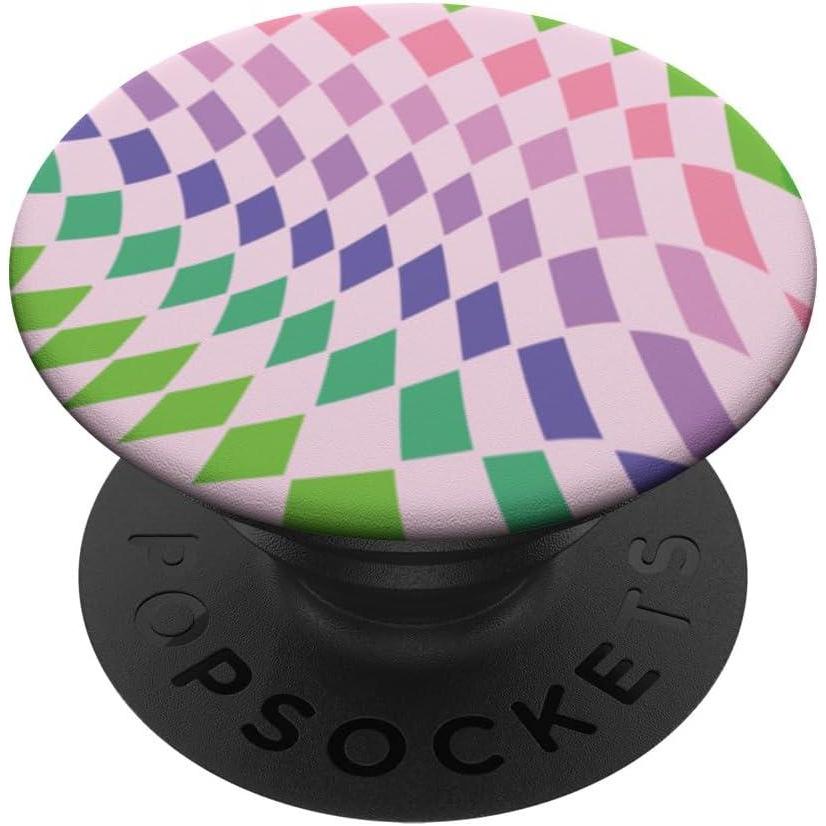 image:imagePopSockets Phone Grip  Checker Wavy Lavender PopSockets PopGrip for MagSafeAdhesive PopGrip
