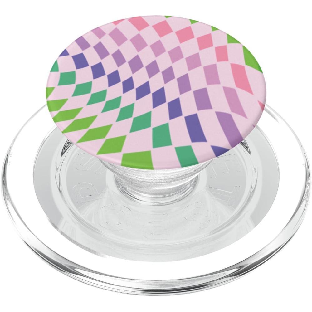 image:imagePopSockets Phone Grip Checker Wavy Lavender PopSockets PopGrip for MagSafeMagnetic PopGrip