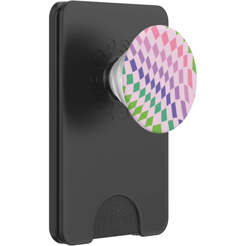 image:imagePopSockets Phone Grip Checker Wavy Lavender PopSockets PopGrip for MagSafeMagnetic PopWallet