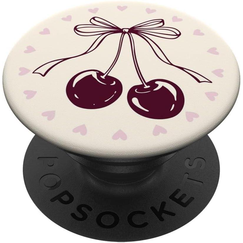 image:imagePopSockets Phone Grip Heart amp Bow Black Cherry PopSockets PopGrip for MagSafeAdhesive PopGrip