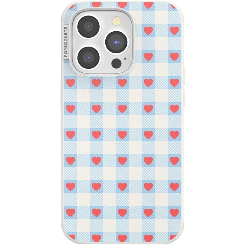 image:imagePopSockets iPhone 14 Pro Case with MagSafe Phone Case for iPhone 14 Pro Grip Sold Separately Wireless Charging Compatible Berry Sweet Gingham