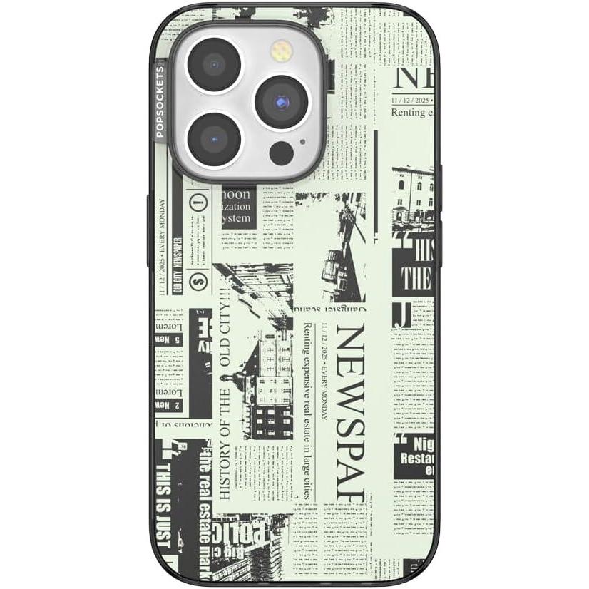 image:imagePopSockets iPhone 15 Pro Case Compatible with MagSafe Phone Case for iPhone 15 Pro Wireless Charging Compatible Case Only  Hot Off The Press Black
