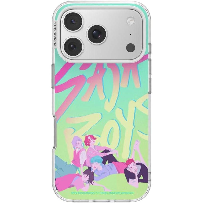 image:imagePopSockets iPhone 17 Pro Case Compatible with MagSafe Phone Case for iPhone 17 Pro Wireless Charging Compatible Case Only Saja Boys