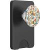 Cute Floral Teal Hibiscus Pattern On White Pop Mount Socket PopSockets PopGrip for MagSafe(Magnetic PopWallet)