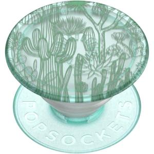 ​​​​PopSockets Phone Grip with Expanding Kickstand, Adhesive Grip – Translucent Dark Orchid(Clear Cacti)