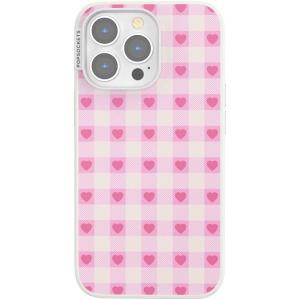 PopSockets iPhone 13 Pro Case Compatible with MagSafe, Phone Case for iPhone 13 Pro, Wireless Charging Compatible – Blush Gingham
