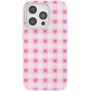 PopSockets iPhone 15 Pro Case Compatible with MagSafe, Phone Case for iPhone 15 Pro, Wireless Charging Compatible, Case Only – Blush Gingham