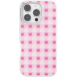 PopSockets iPhone 16 Pro Case Compatible with MagSafe, Phone Case for iPhone 16 Pro, Wireless Charging Compatible, Case Only – Blush Gingham