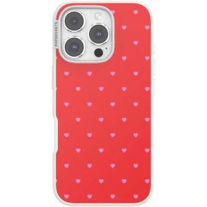 PopSockets iPhone 16 Pro Case Compatible with MagSafe, Phone Case for iPhone 16 Pro, Wireless Charging Compatible, Case Only – Cherry Pop