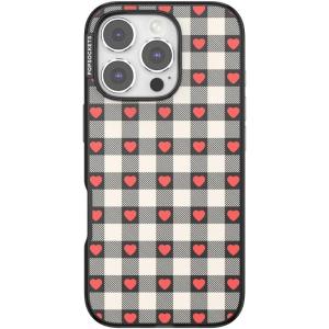 PopSockets iPhone 16 Pro Case Compatible with MagSafe, Phone Case for iPhone 16 Pro, Wireless Charging Compatible, Case Only – Heartbreaker Gingham