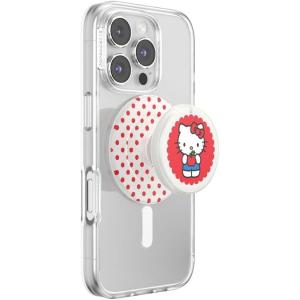 PopSockets Round Phone Grip Compatible with MagSafe, Adapter Ring Included, Phone Holder, Wireless Charging Compatible, Sanrio – Looking Good Hello Kitty