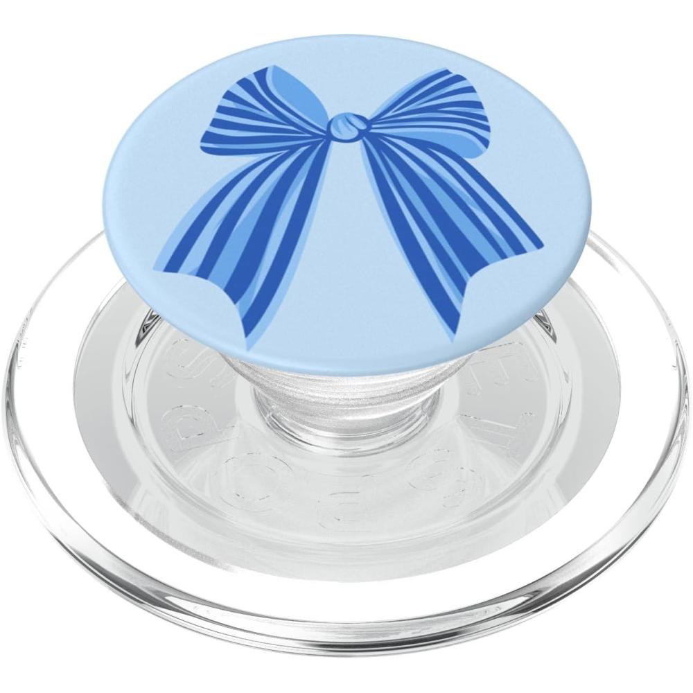 image:imagePopSockets Phone Grip Blue Striped Bow PopSockets PopGrip for MagSafeMagnetic PopGrip