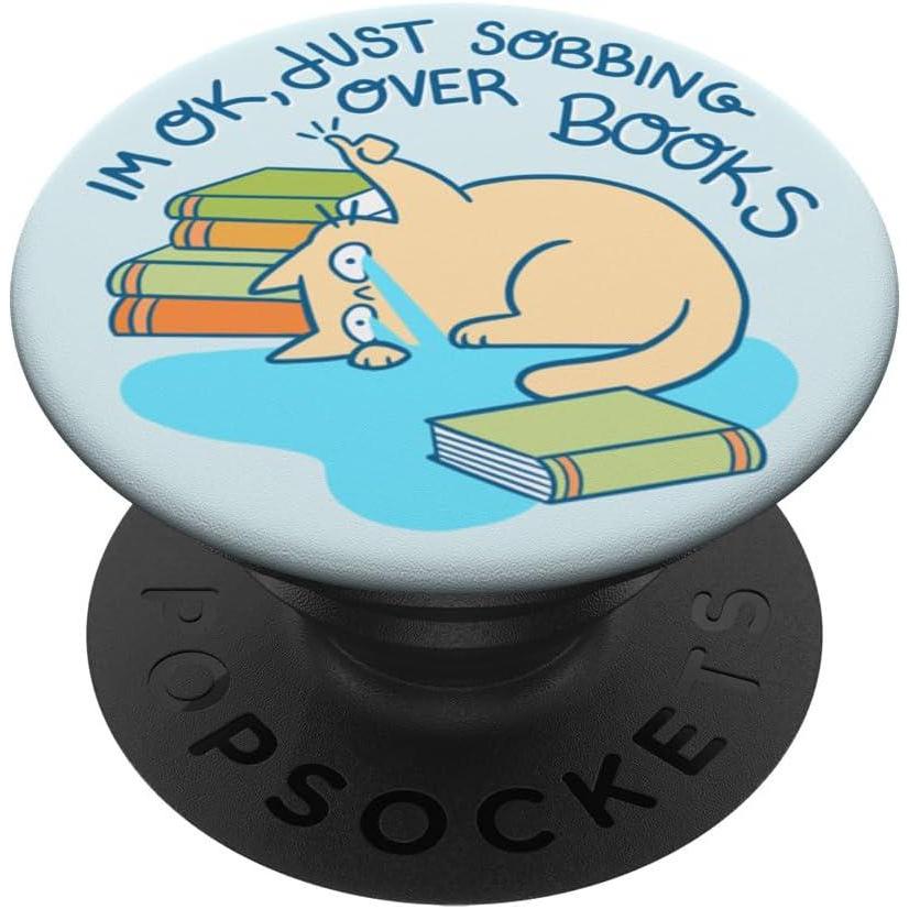 image:imagePopSockets Phone Grip amp Stand  Bookish Cat PopSockets PopGrip for MagSafeAdhesive PopGrip
