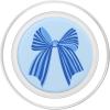 PopSockets Phone Grip – Blue Striped Bow PopSockets PopGrip for MagSafe(Magnetic PopGrip)