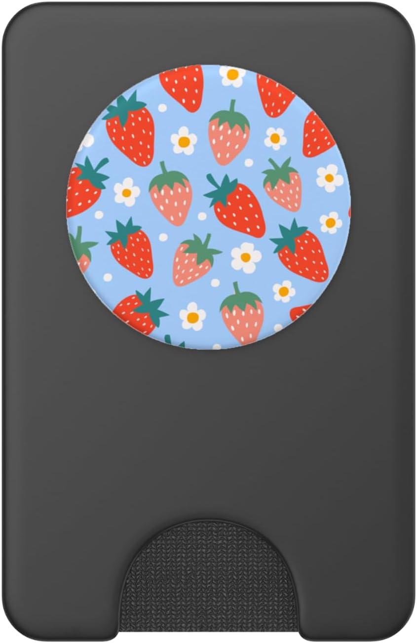 image:imagePopSockets Phone Grip Floral Blue Strawberry Patch PopSockets PopGrip for MagSafeMagnetic PopWallet