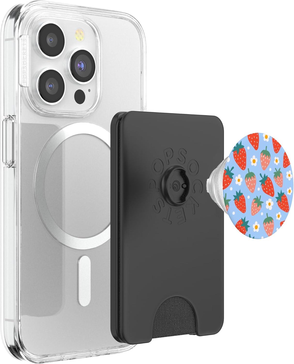 image:imagePopSockets Phone Grip Floral Blue Strawberry Patch PopSockets PopGrip for MagSafeMagnetic PopWallet