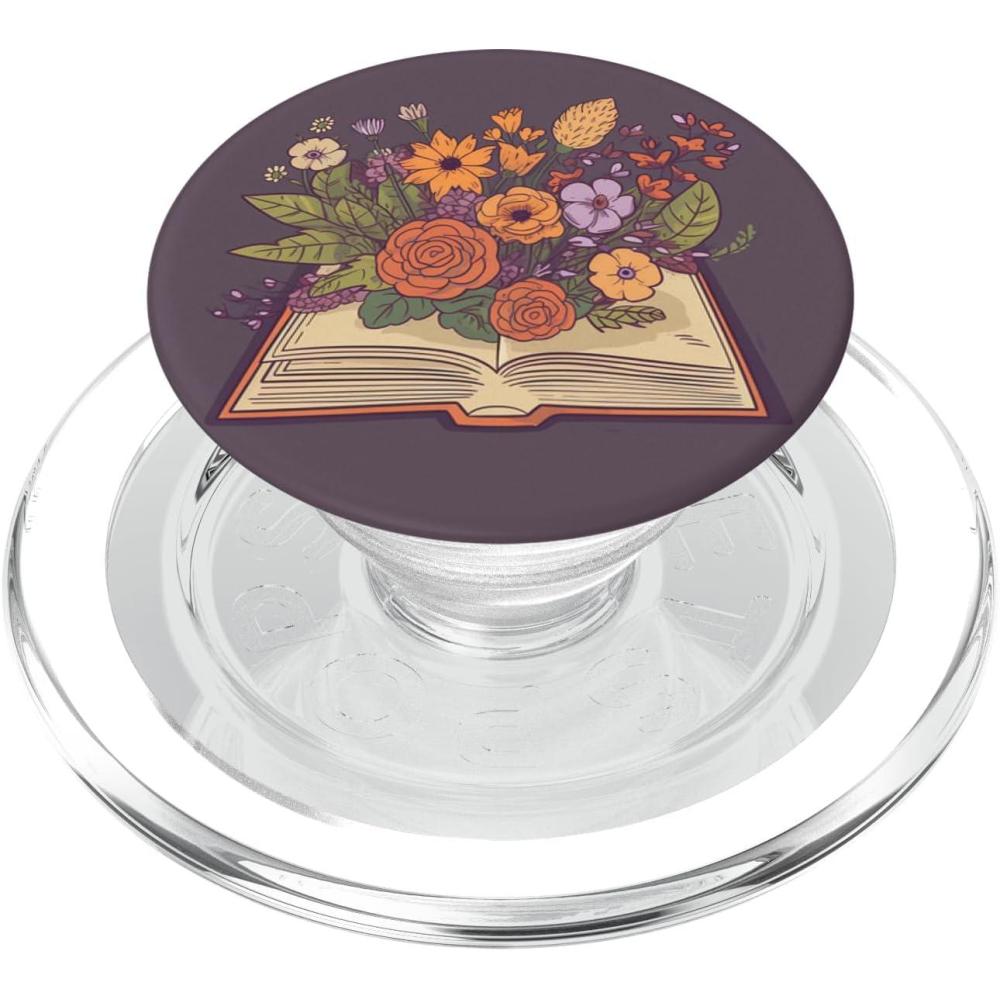 image:imageFlower Book Reading Books Flowers Grow from Book PopSockets Adhesive PopGripMagnetic PopGrip