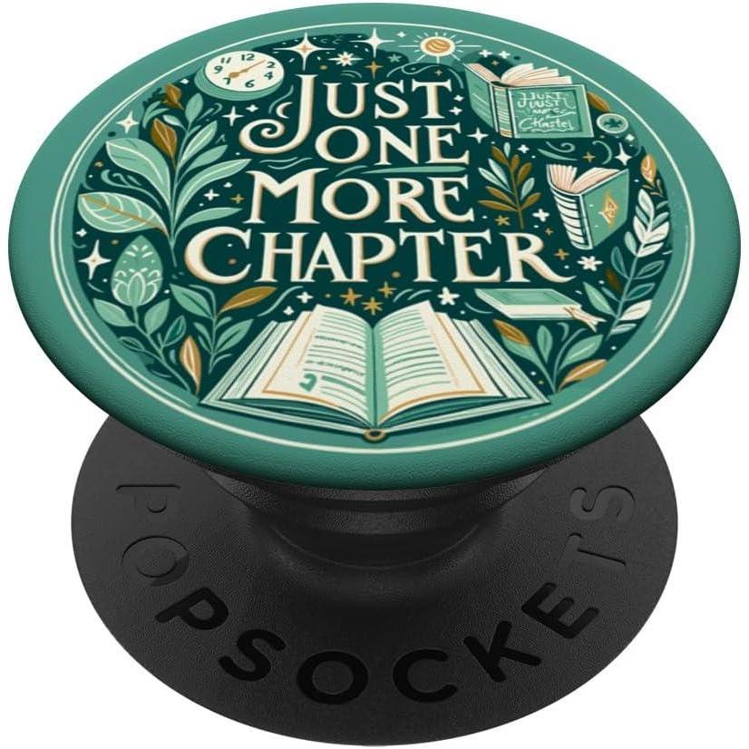 image:imageJust One More Chapter Bookish Reading Green Teal Book Lover PopSockets Adhesive PopGripAdhesive PopGrip