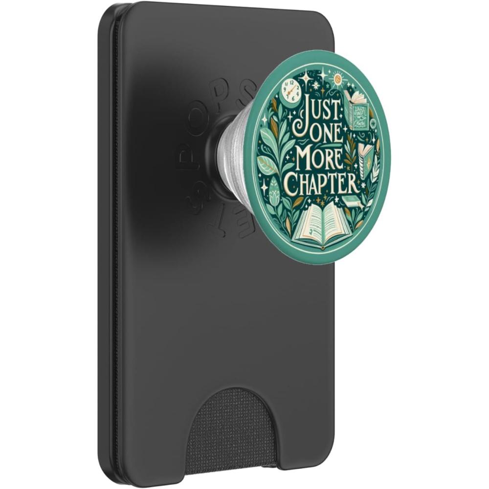 image:imageJust One More Chapter Bookish Reading Green Teal Book Lover PopSockets Adhesive PopGripMagnetic PopWallet