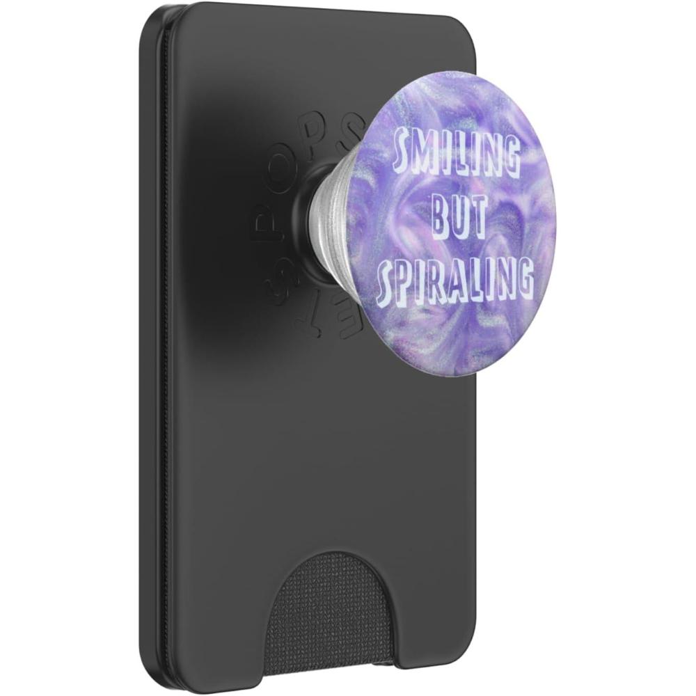 image:imagePopSockets Funny Phone Grip  Smiling But Spiraling Purple PopSockets PopGrip for MagSafeMagnetic PopWallet