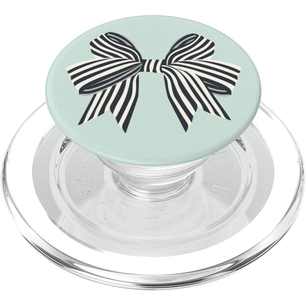 image:imagePopSockets Phone Grip Black Striped Bow PopSockets PopGrip for MagSafeMagnetic PopGrip