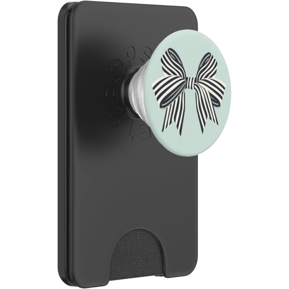 image:imagePopSockets Phone Grip Black Striped Bow PopSockets PopGrip for MagSafeMagnetic PopWallet