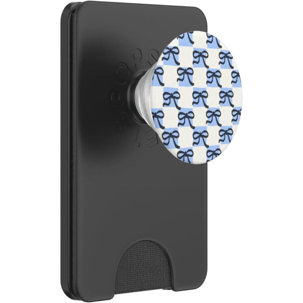 image:imagePopSockets Phone Grip Blue amp Black Bow Checker PopSockets PopGrip for MagSafeMagnetic PopWallet