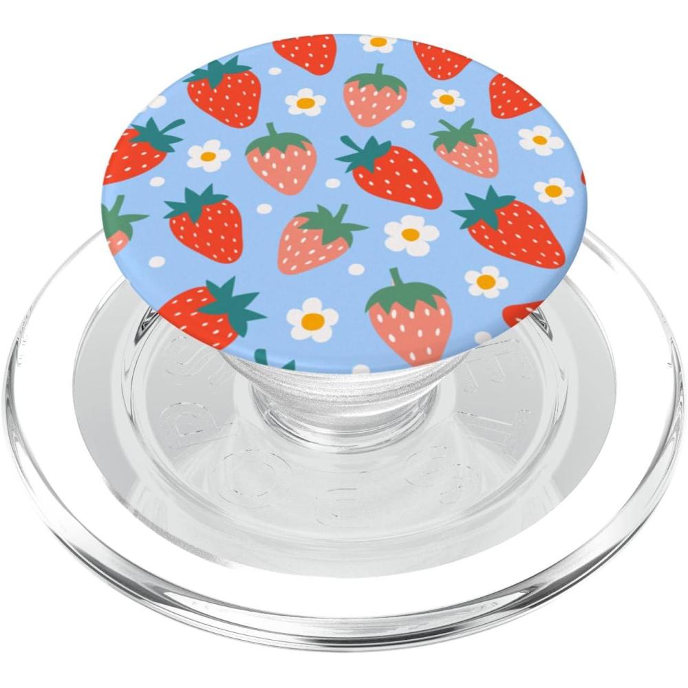 image:imagePopSockets Phone Grip Floral Blue Strawberry Patch PopSockets PopGrip for MagSafeMagnetic PopGrip