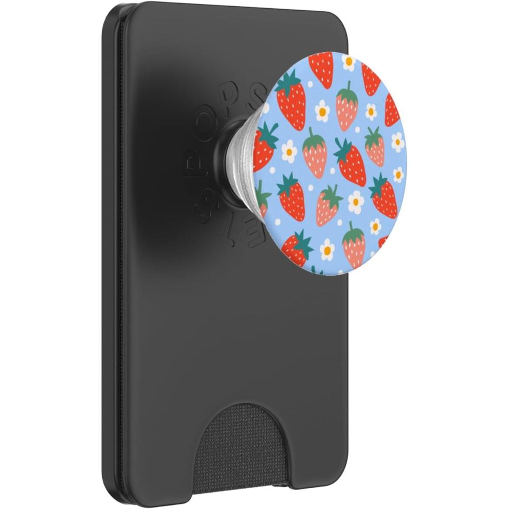image:imagePopSockets Phone Grip Floral Blue Strawberry Patch PopSockets PopGrip for MagSafeMagnetic PopWallet
