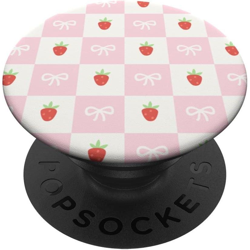 image:imagePopSockets Phone Grip  Strawberry Checker PopSockets PopGrip for MagSafeAdhesive PopGrip