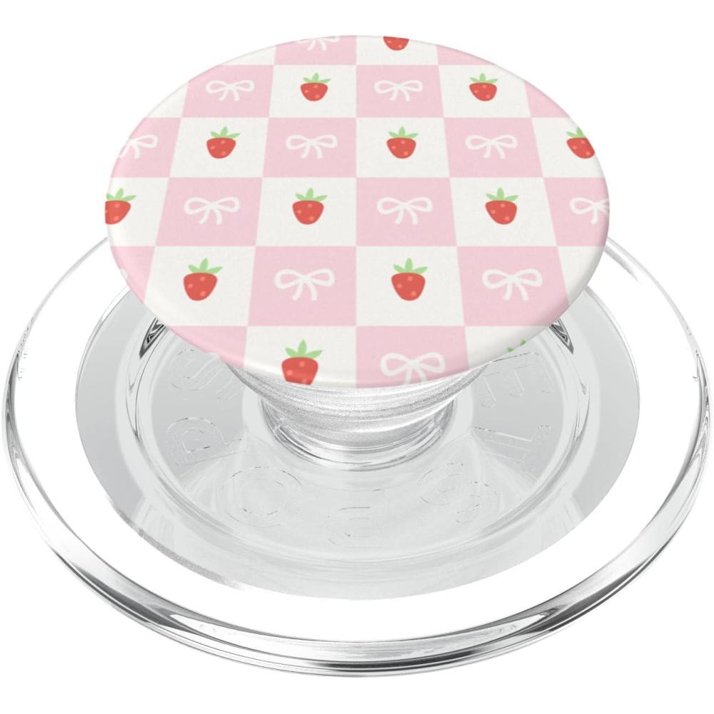 image:imagePopSockets Phone Grip Strawberry Checker PopSockets PopGrip for MagSafeMagnetic PopGrip