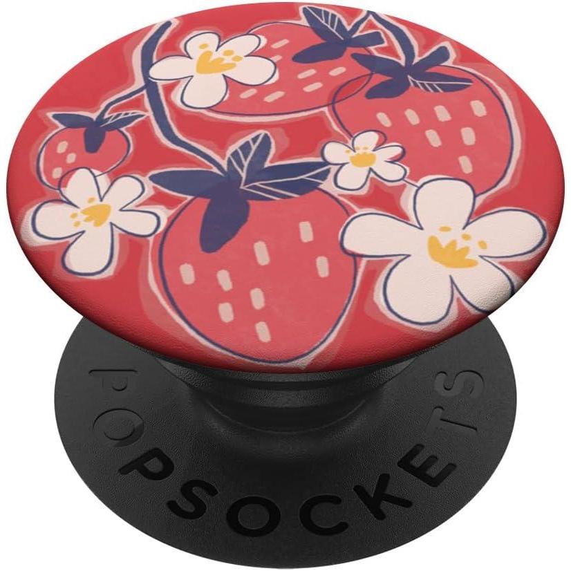 image:imagePopSockets Phone Grip Strawberry Floral Blooms PopSockets PopGrip for MagSafeAdhesive PopGrip