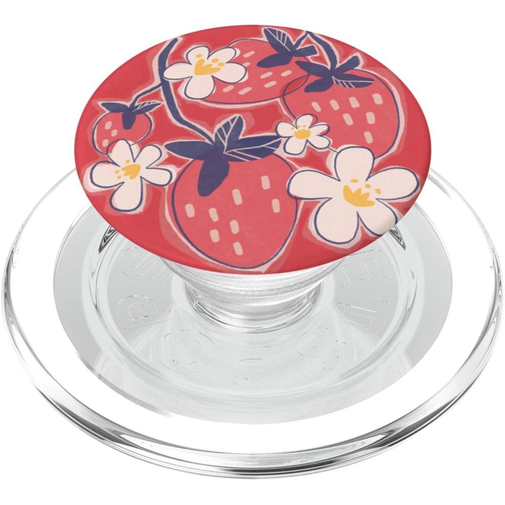 image:imagePopSockets Phone Grip  Strawberry Floral Blooms PopSockets PopGrip for MagSafeMagnetic PopGrip