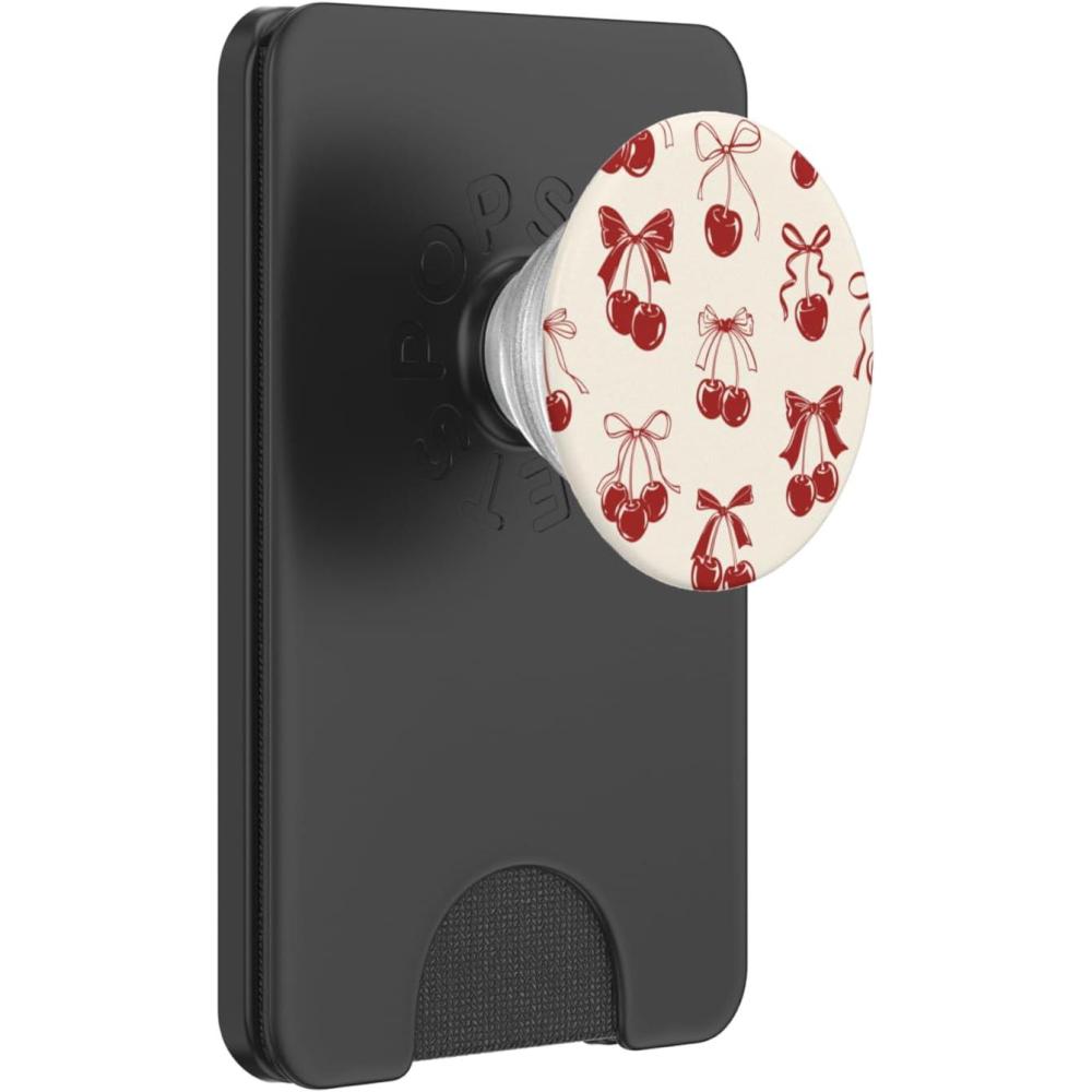 image:imagePopSockets Phone Grip  Vintage Cherry Bows PopSockets PopGrip for MagSafeMagnetic PopWallet