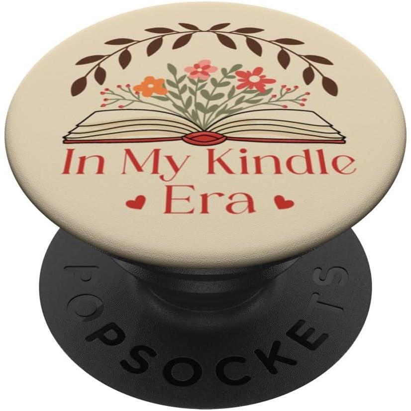 image:imagein My Kindle Era Botanical Flowers Book Lover PopSockets Adhesive PopGripAdhesive PopGrip
